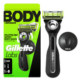 GilletteLabs Body + Intimate Razor For Men with Magnetic Shower Hanger