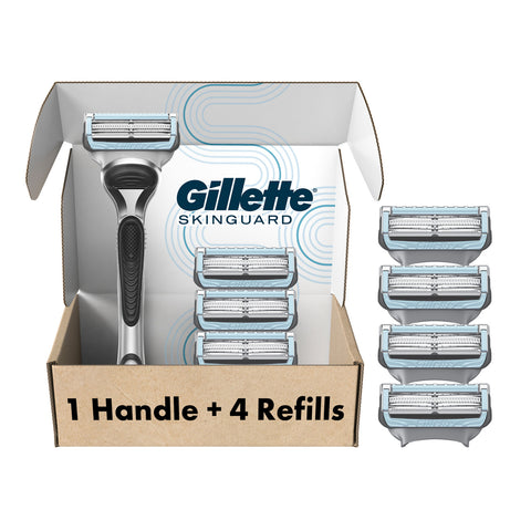 SkinGuard Razor, 1 Handle and 8 Razor Blade Refills