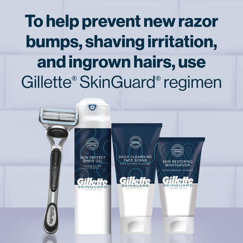 SkinGuard Razor, 1 Handle and 8 Razor Blade Refills