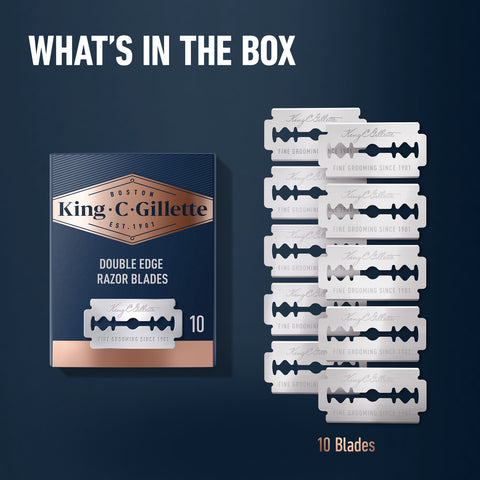 King C. Gillette Double Edge Safety Razor Refill Blades (10 Count)